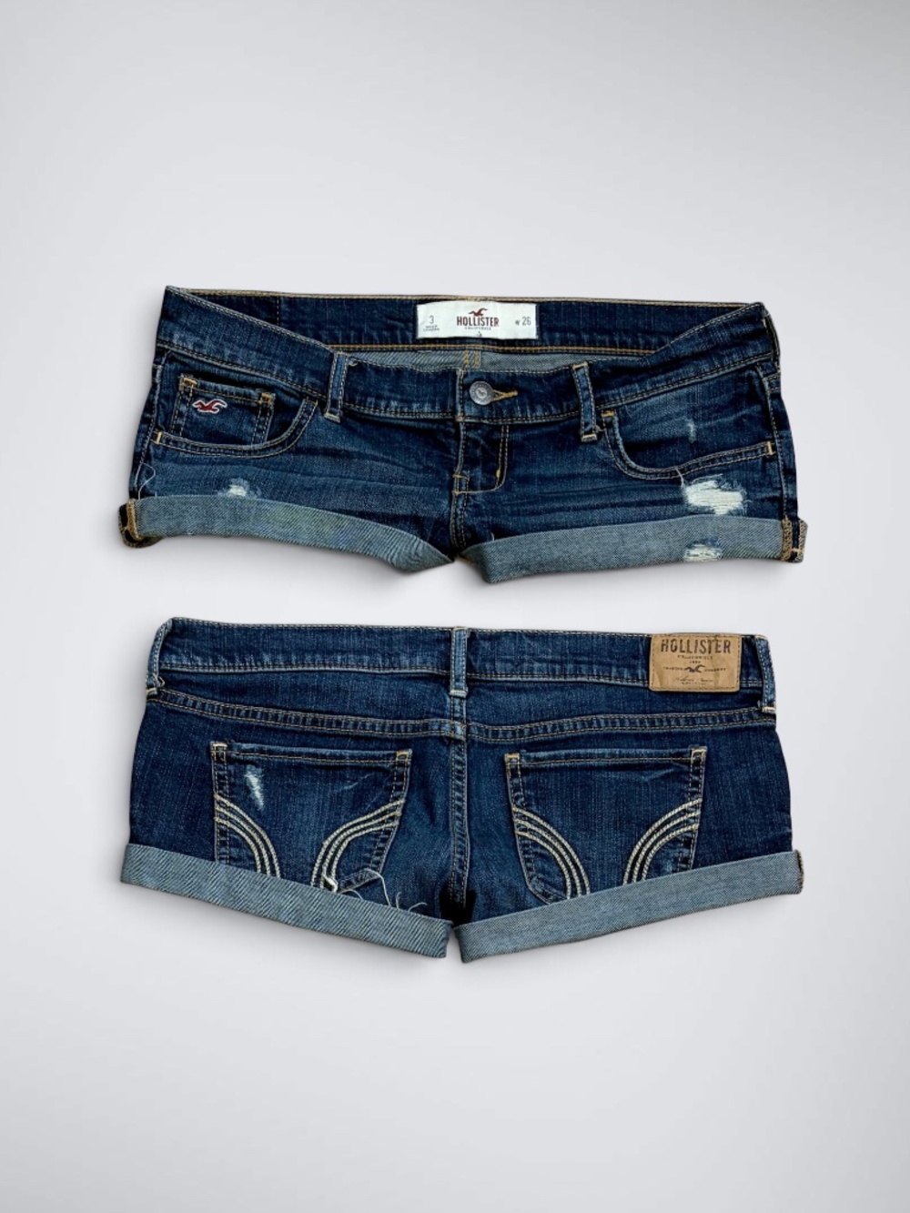 Early 2000s Hollister Ultra Low Rise Micro Denim Shorts